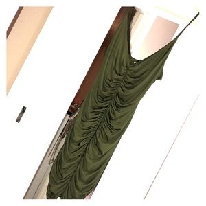 Olive Green Ruched Dress (new with tag)